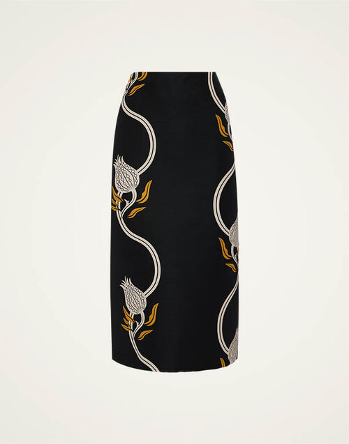 La DoubleJ Pencil Skirt Melograno Black & White SKI0011CAD001MEL01BL03