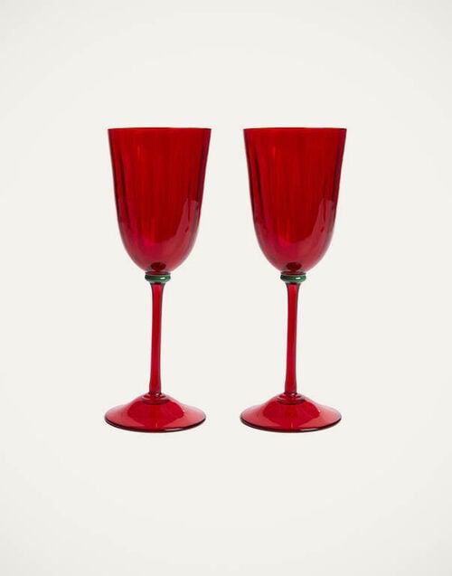 La DoubleJ Wine Glasses Set Of 2 La DoubleJ Wine Glasses Set Of 2 Red GLA0020MUR001RED0001