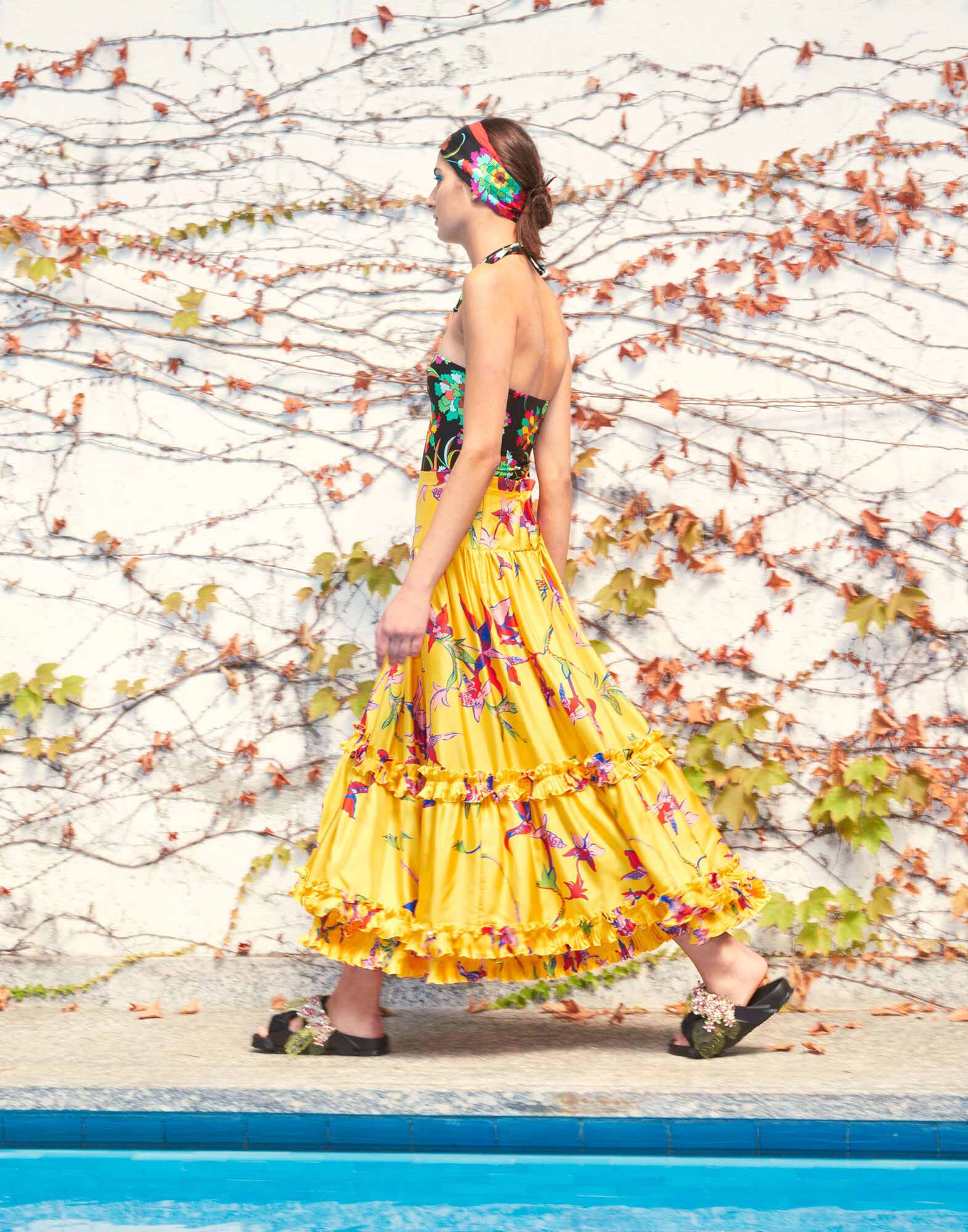 LaDoubleJ Salsa Skirt Orchidea Giallo SKI0020SIL001ORC0002