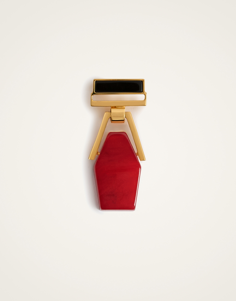 La DoubleJ Portal Brooch La DoubleJ Portal Brooch 24k Gold Plate & Red Resin BCH0002POL014SOLIDRE02