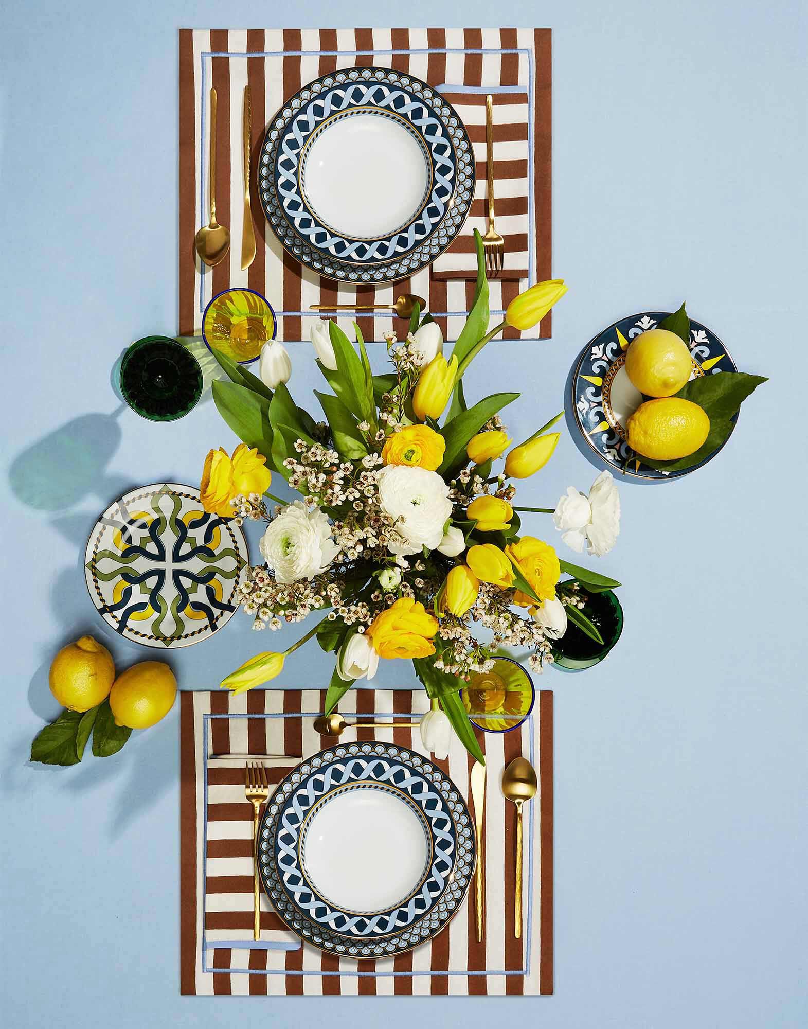 La DoubleJ Placemat Set Of 2 Riviera Cioccolato TBM0010LIN001RIV0004