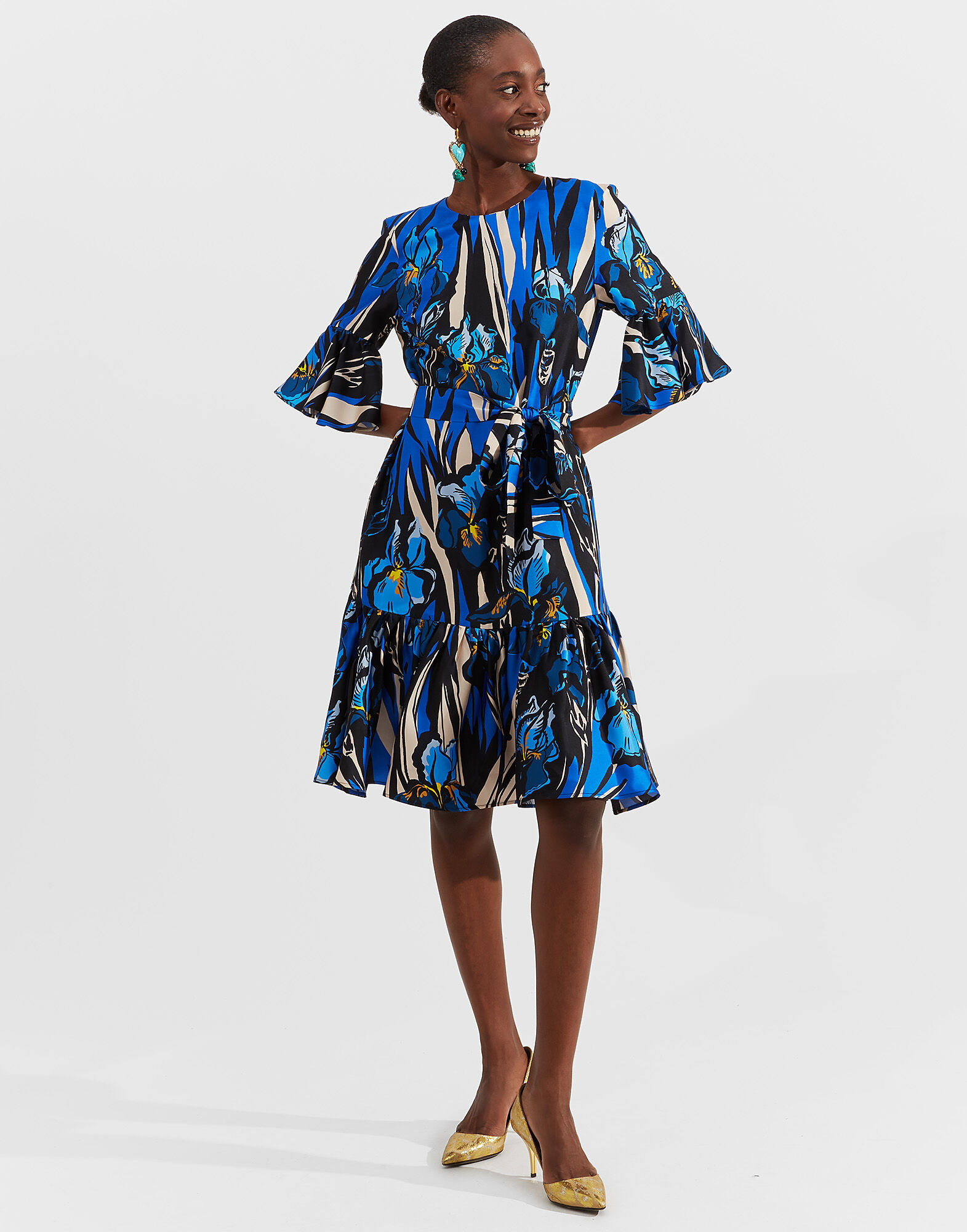 LaDoubleJ Short Curly Swing Dress Iris DRE0200SIL001IRI0001