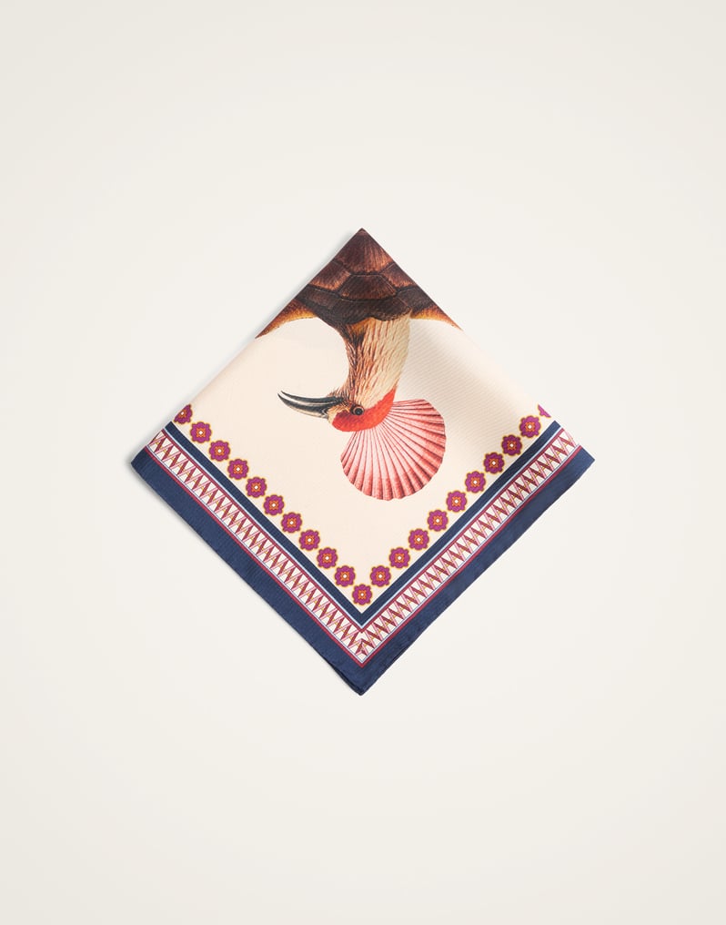 La DoubleJ Foulard 45 La DoubleJ Foulard 45 Zooflora Turtlair Ivory SCA0065SIL006TRL02WH04