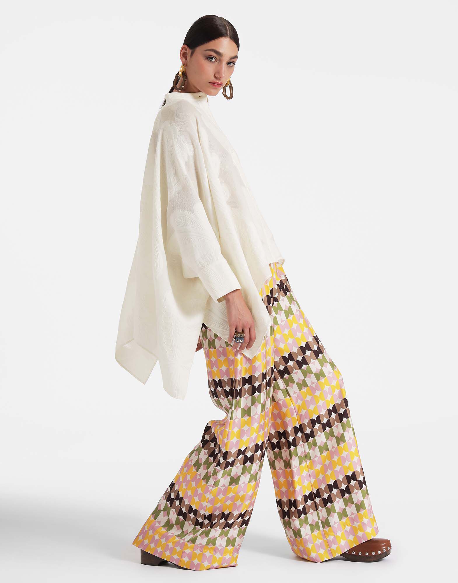 【La DoubleJ】 High-riseプリントシルク palazzoパンツ La DoubleJ Placed-Print Wide-Leg Silk Palazzo Pants | Neiman