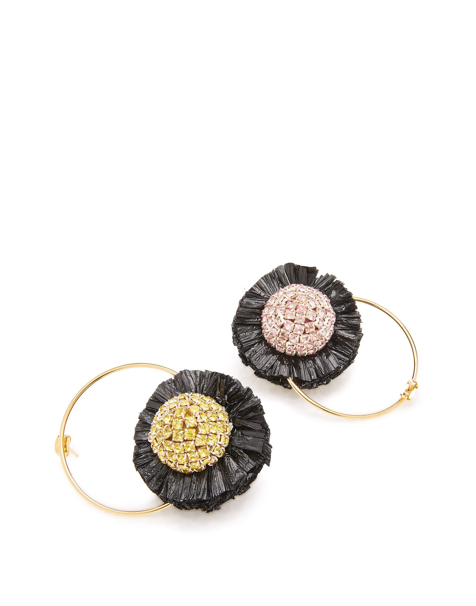 La DoubleJ Saturn Earrings Multicolor Rosa/Ocra EAR0020BRA001MUL0026