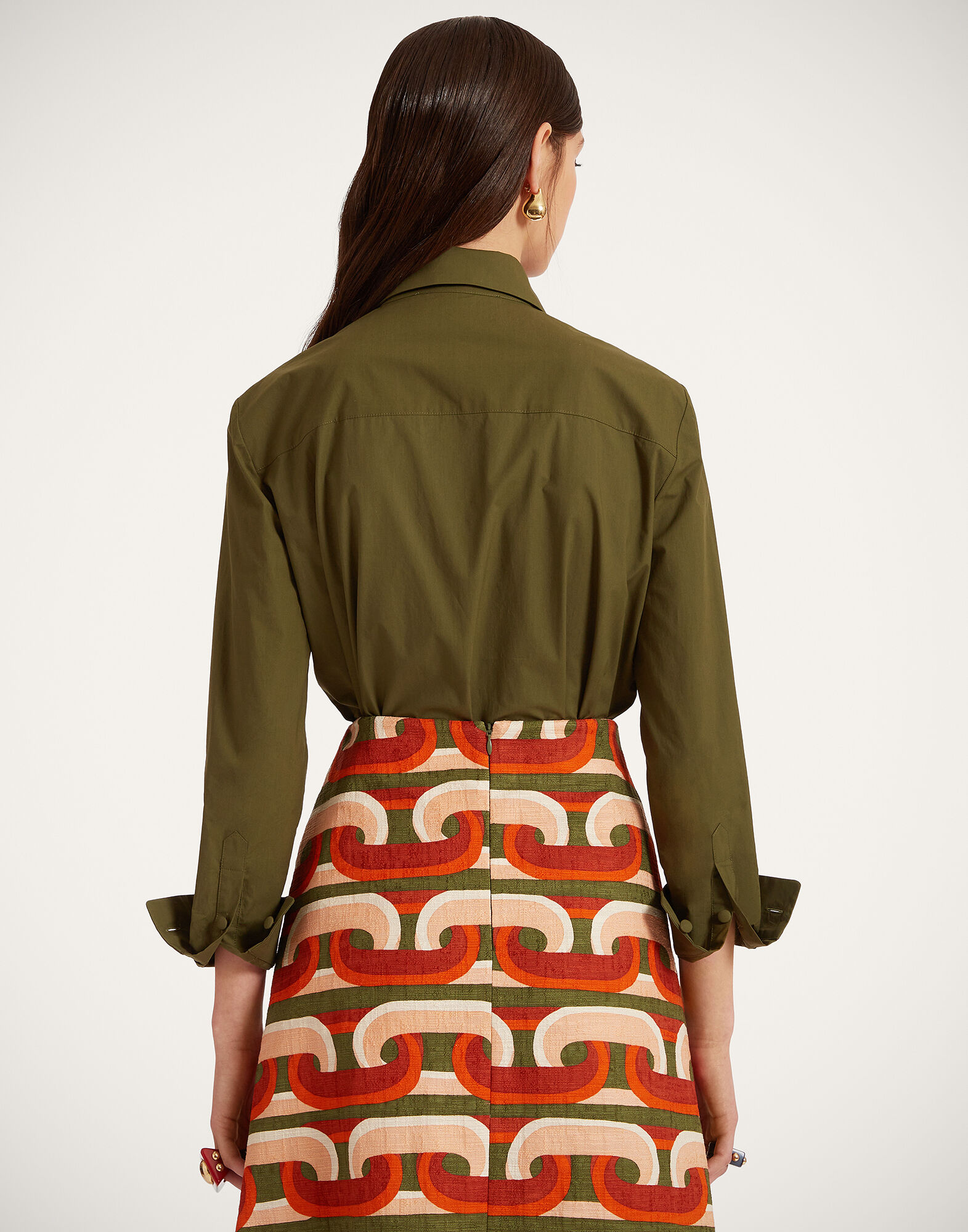 La DoubleJ Boy Shirt Solid Camouflage SHI0001COT043SOLIDGR08