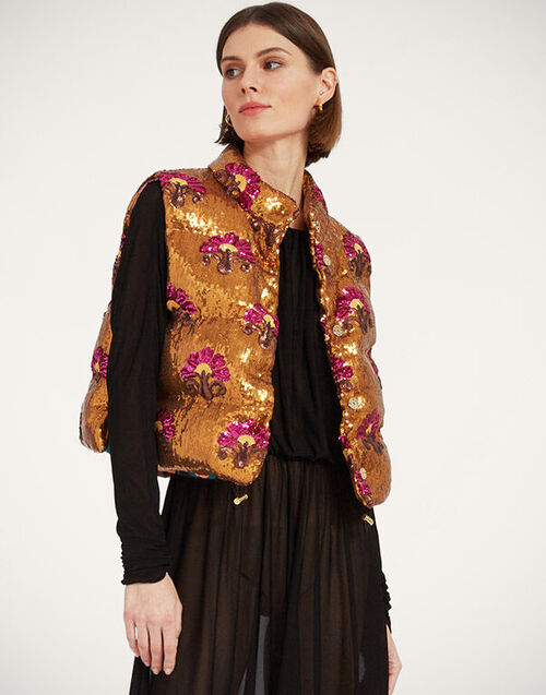 La DoubleJ Bonbon Puffer Vest Bronze DOW0012PAI005TXQ01OR04