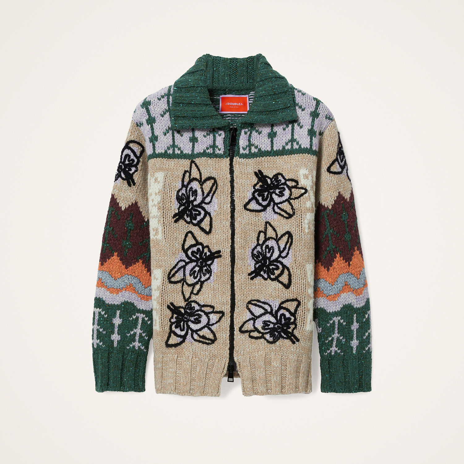 La Doublej Floral-embroidered Cardigan