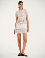 La DoubleJ Lacey Mini Swing Dress La DoubleJ Lacey Mini Swing Dress Solid White Smoke DRE0634EMB006SOLIDWH02