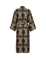 La DoubleJ Silk Robe La DoubleJ Silk Robe Tiger Tiles Black JAC0057SIL001TIG0007