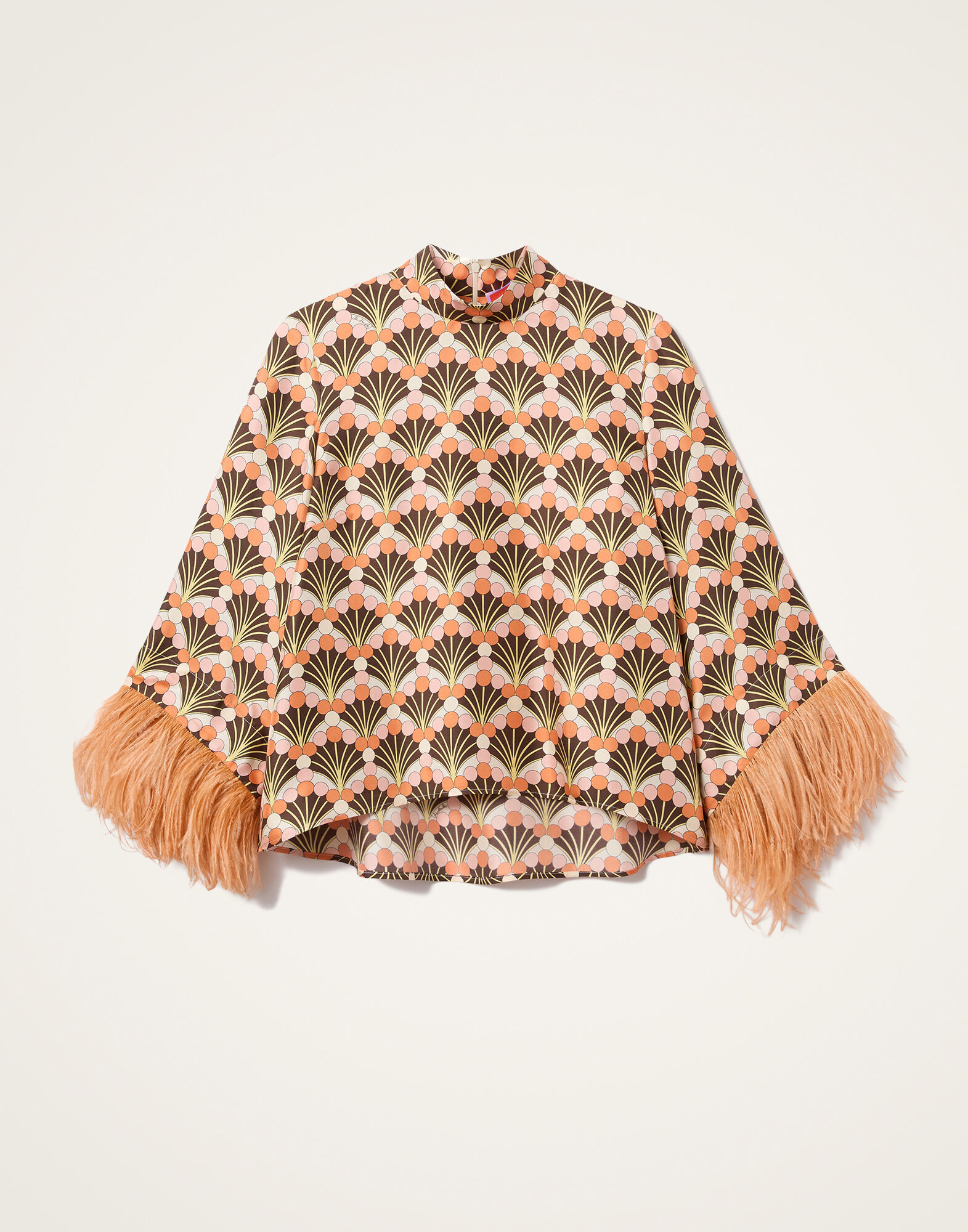 La DoubleJ Make An Exit Top Florette Fan Brown TOP0104SIL001FLF02BR02