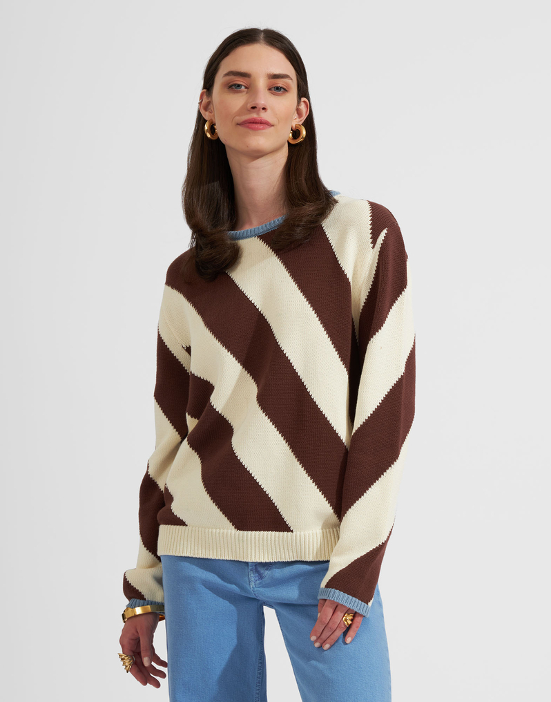 La DoubleJ Veneziana Sweater La DoubleJ Veneziana Sweater Chocolate PUL0154KNI086VA176BR07