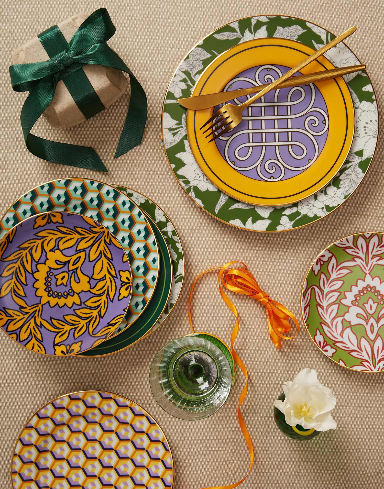 La DoubleJ Dessert Plates Set Of 2 Cortile Yellow DIS0063CER001CRL0004