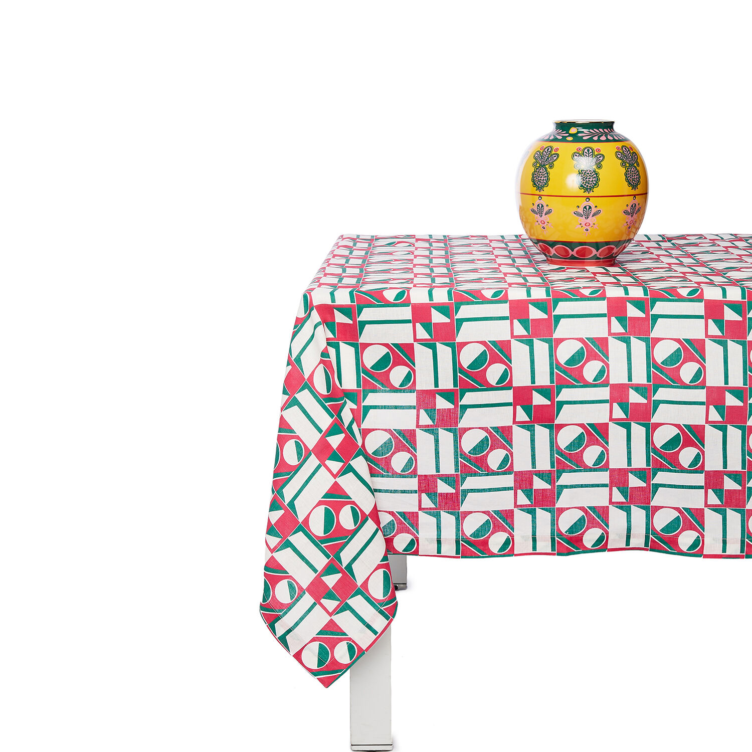 La Doublej Housewives Medium Tablecloth In Geometrico Rosa