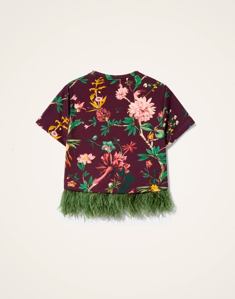 La DoubleJ La Scala Tee La DoubleJ La Scala Tee Zooflora Burgundy TSH0026JER039ZOF02RE02