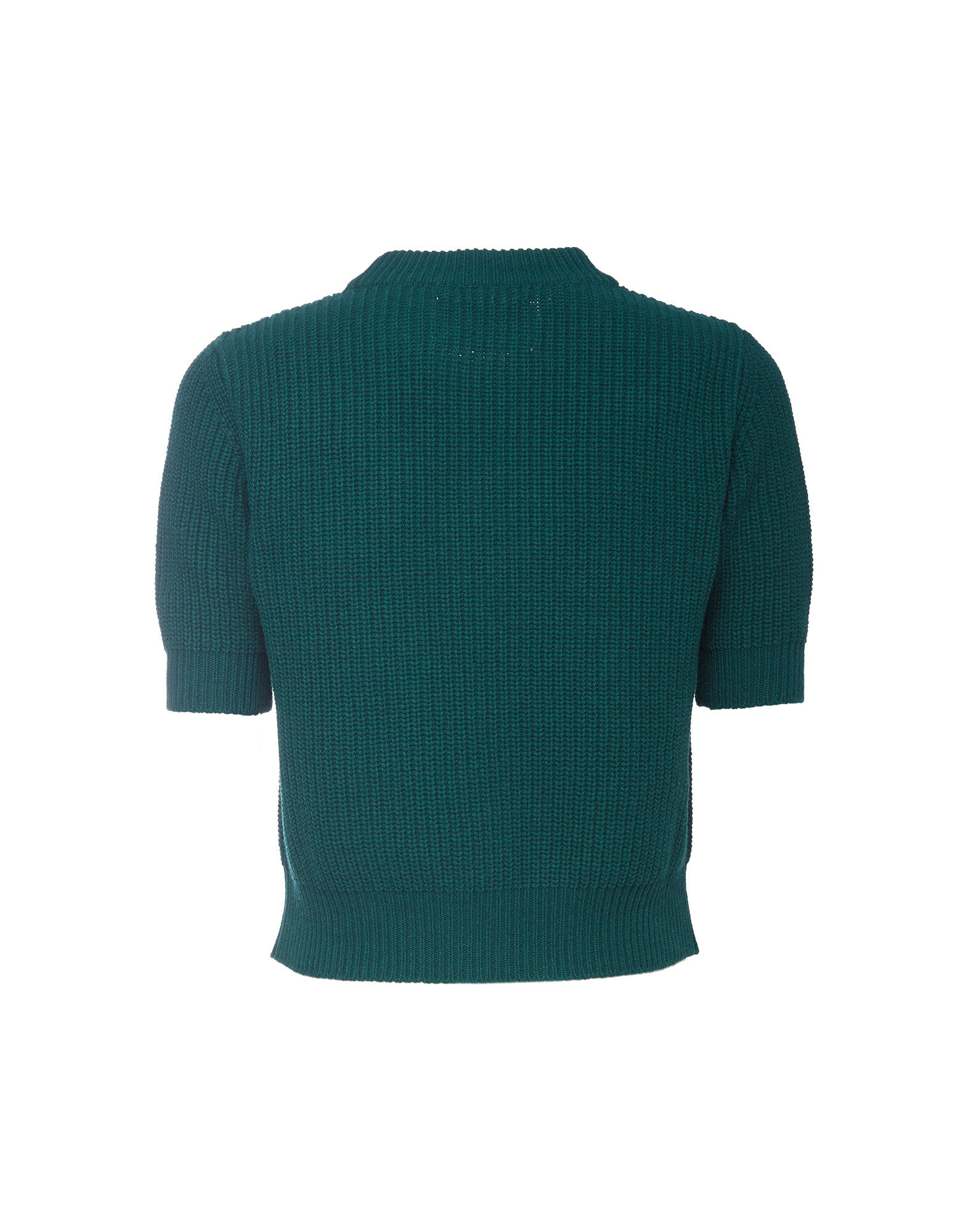 LaDoubleJ Cropped Knit Top Solid Green PUL0035KNI027GRE0002