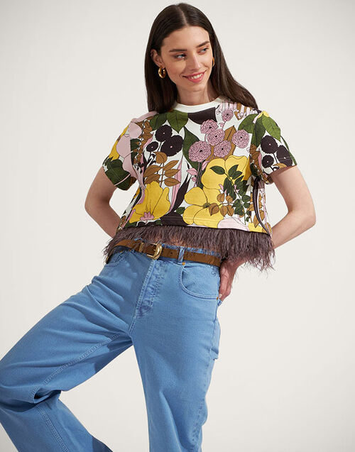 La DoubleJ La Scala Tee Big Flower Rose TSH0026JER031BFL03PI01