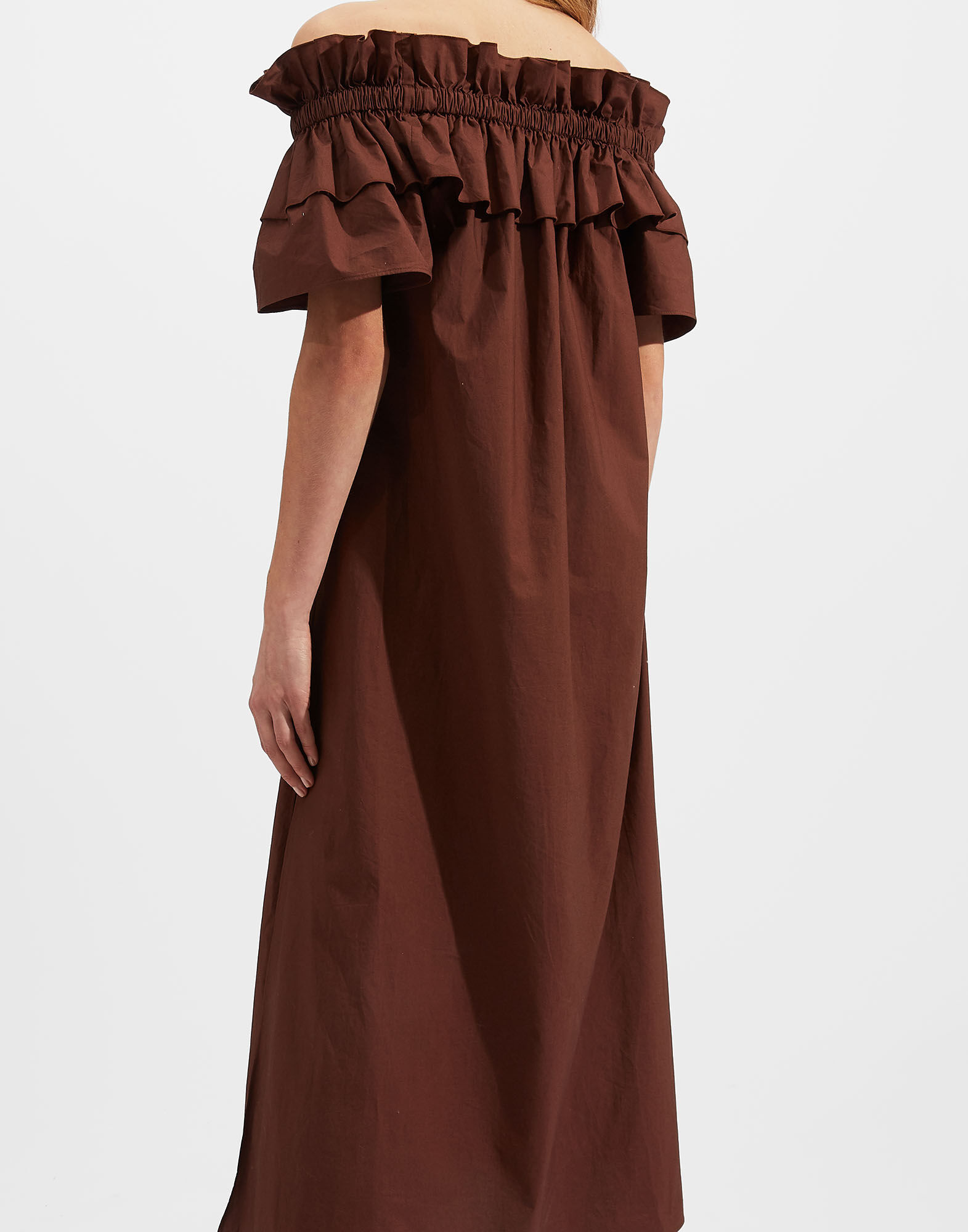 La DoubleJ Breakfast Dress Solid Brown DRE0331COT001CHO0002