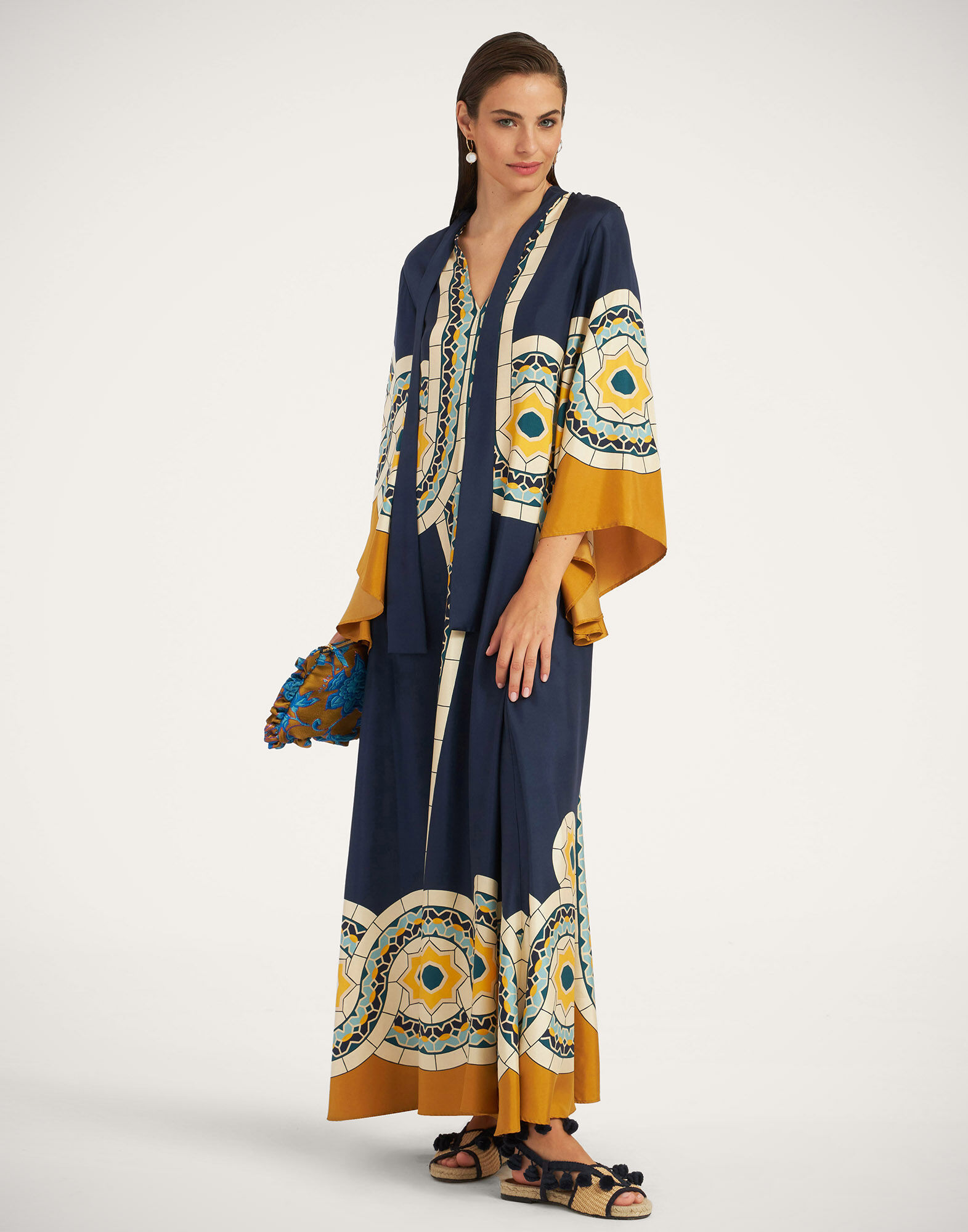 La DoubleJ Magnifico Dress Mudejar Plac&eacute;e Blue DRE0232SIL006MUD01BU03