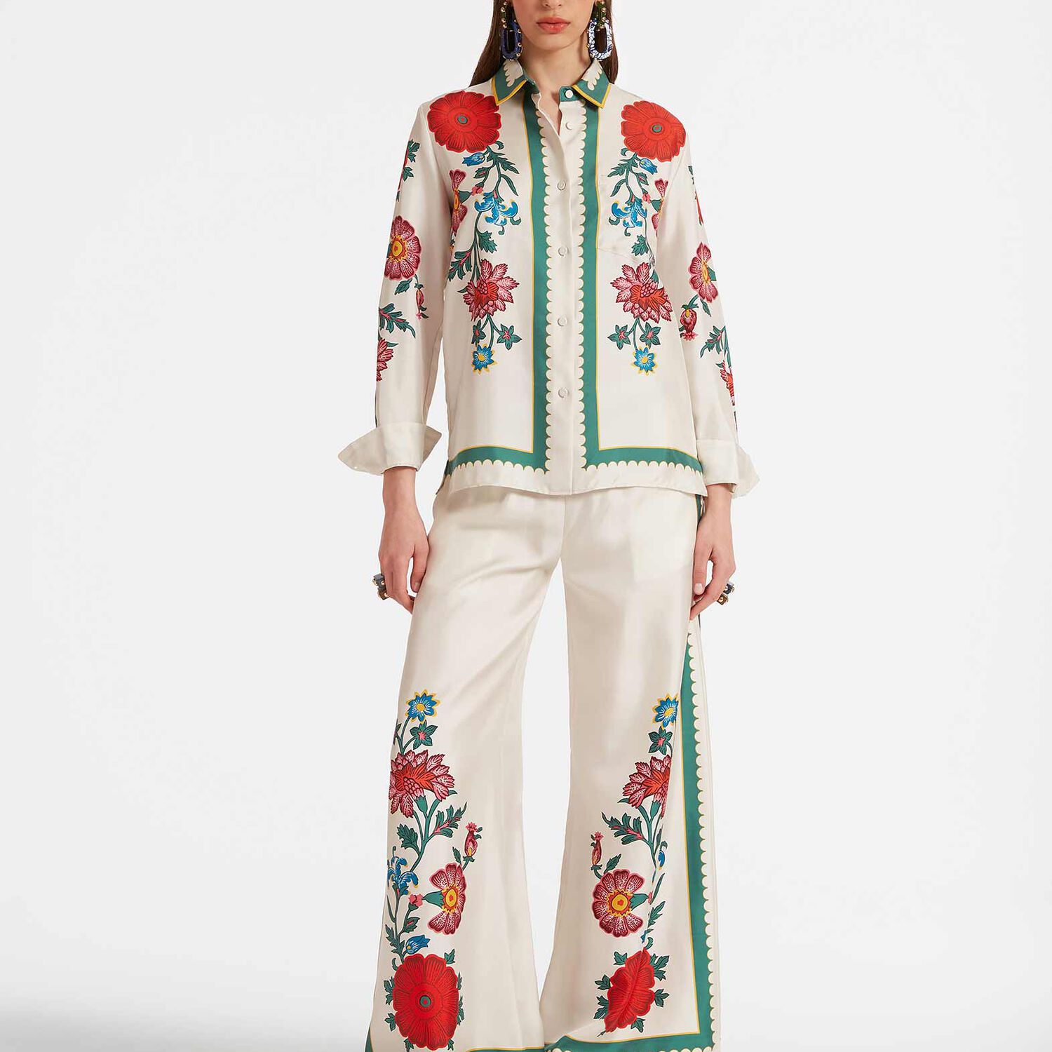 La Doublej Palazzo Pants In Dragonflower Placée Multicolor