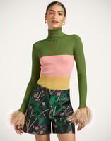 La DoubleJ High Kick Top La DoubleJ High Kick Top Color Block Military Green & Pink PUL0167KNI091VA412GR02