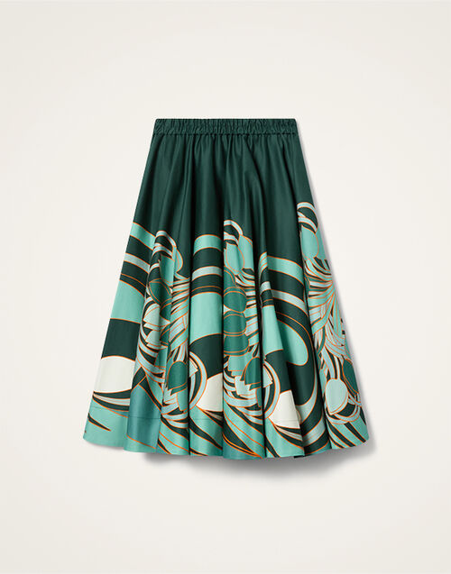 La DoubleJ Ballerina Skirt Blooming Tulip Plac&eacute;e Dark Green SKI0199COT094BTU01GR03