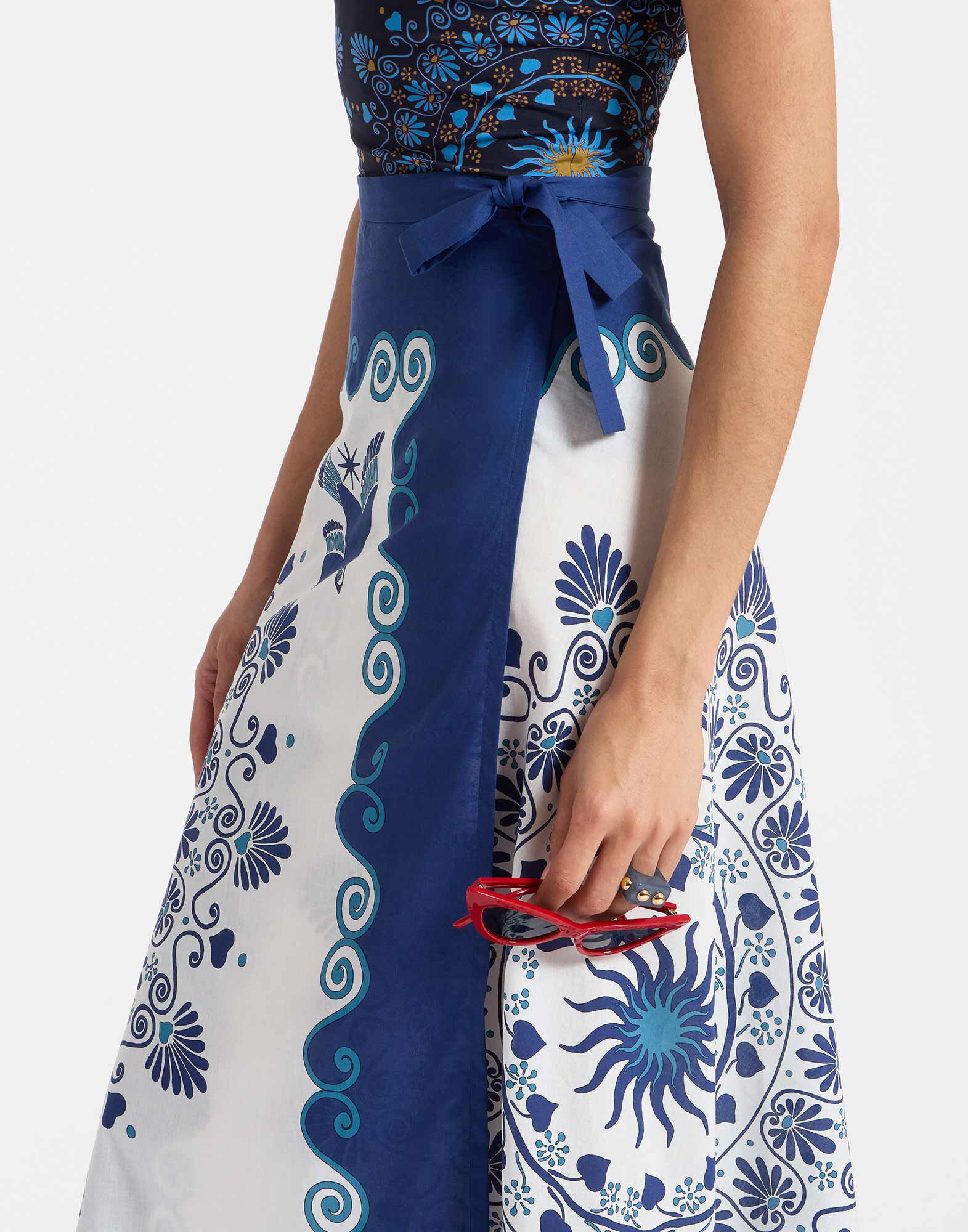 La DoubleJ Flipper Skirt Olympus Plac&eacute;e Cream SKI0122COT056OLY01WH03