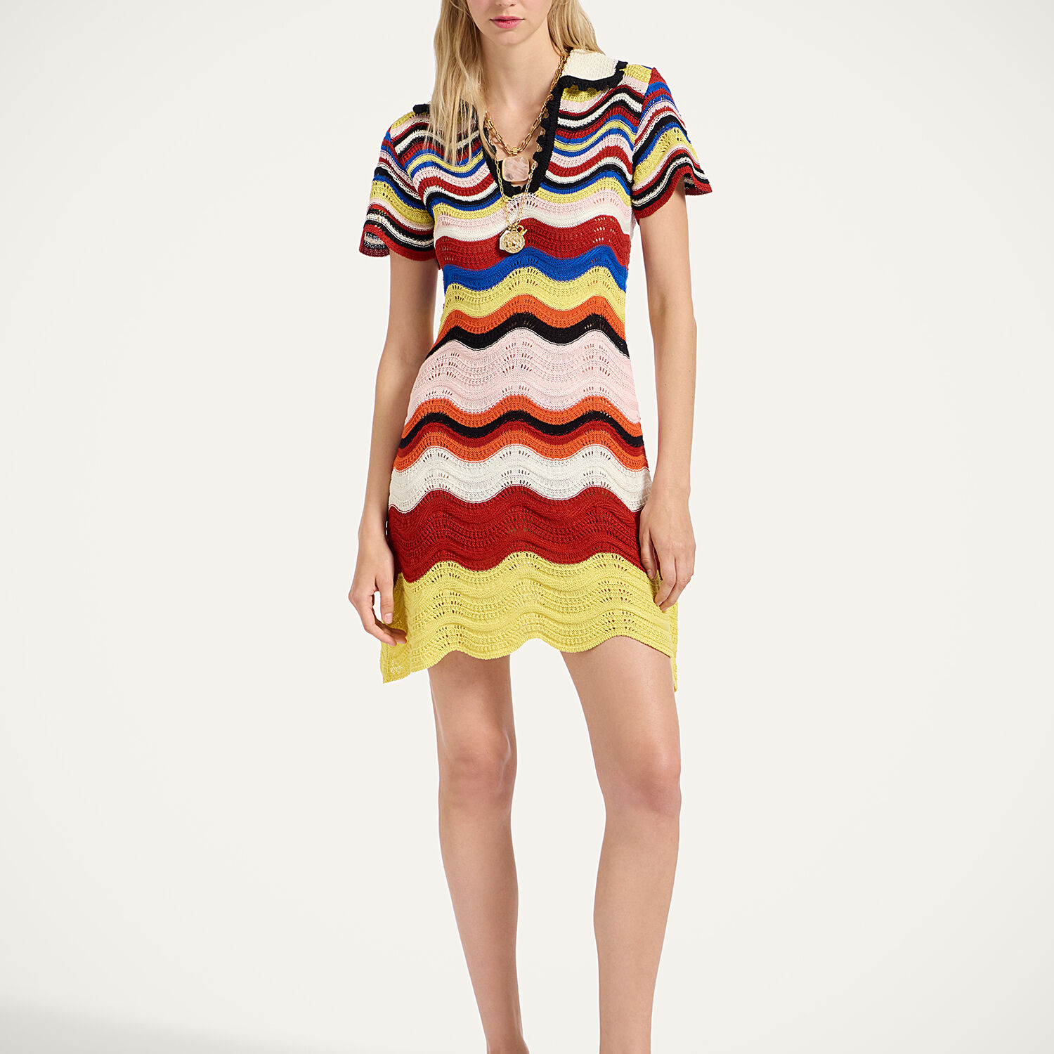 La Doublej Chevron Mini Dress