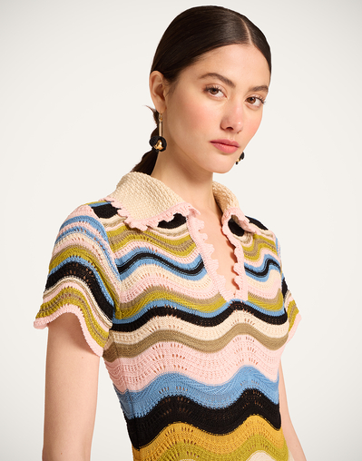 short chevron dress Short knit dress with chevron pattern