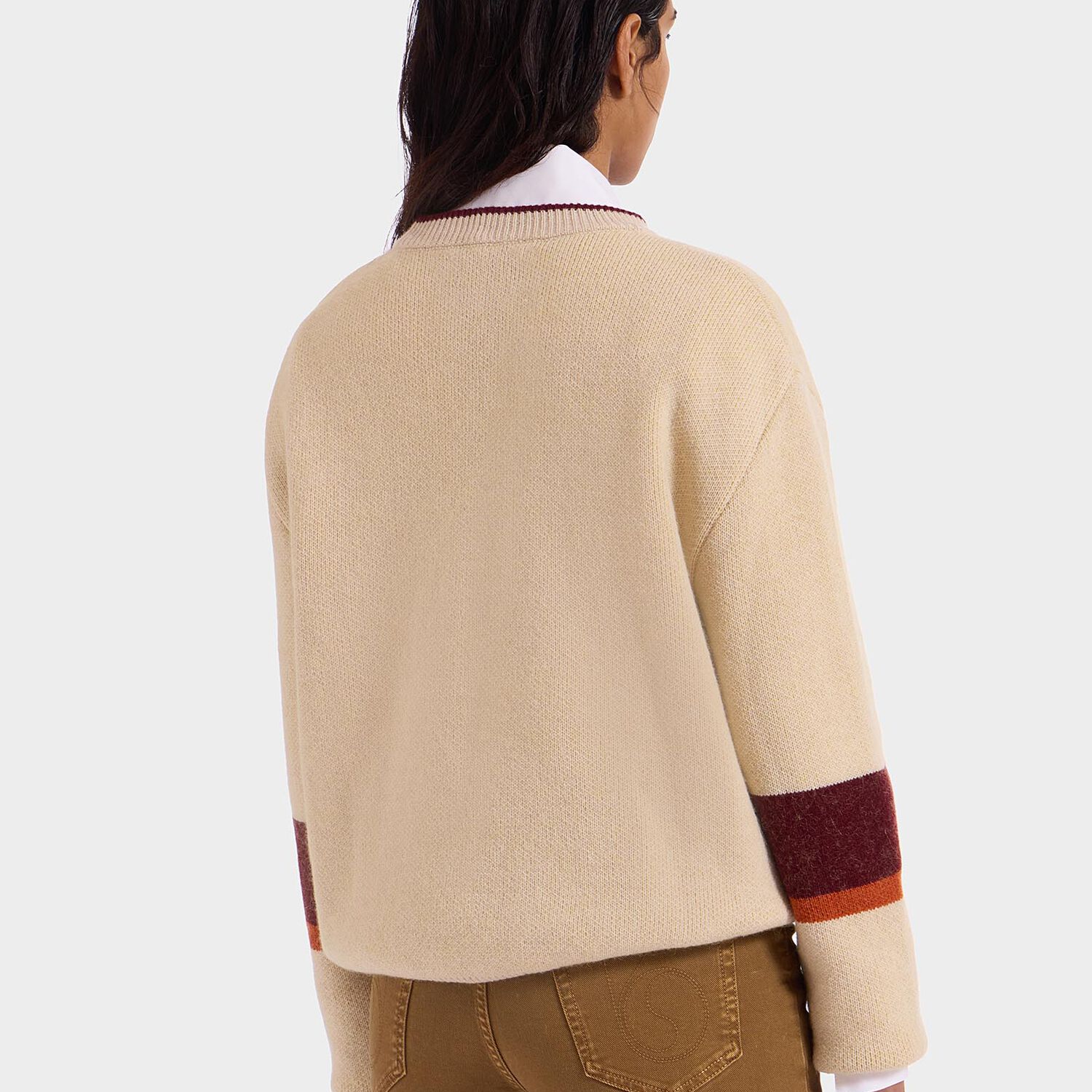 La Doublej Joy Sweater In Color Block Beige & Yellow