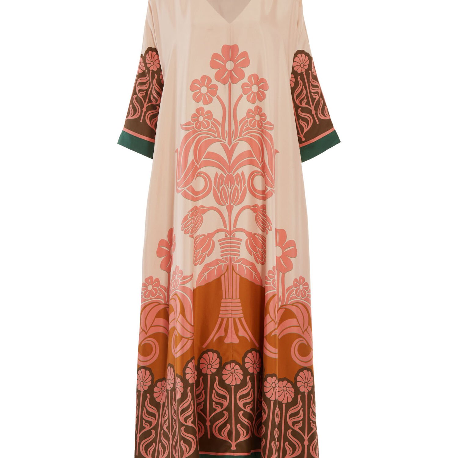 La Doublej Muumuu Dress (placed) In Stucco Tobacco