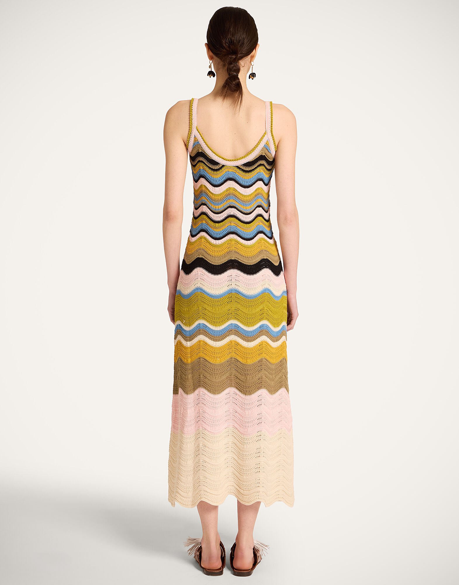 La DoubleJ Chevron Sundress Multicolor Geen &  Pink DRE0916KNI158VA499PI01