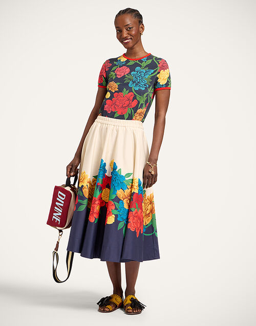 La DoubleJ Ballerina Skirt Princess Peony Plac&eacute;e Ivory SKI0199COT094PPE02WH04