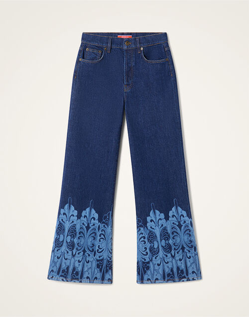 La DoubleJ The Cropped Flare Jean Cocoon Plac&eacute;e Indigo TRO0202DEN015COC02BU15