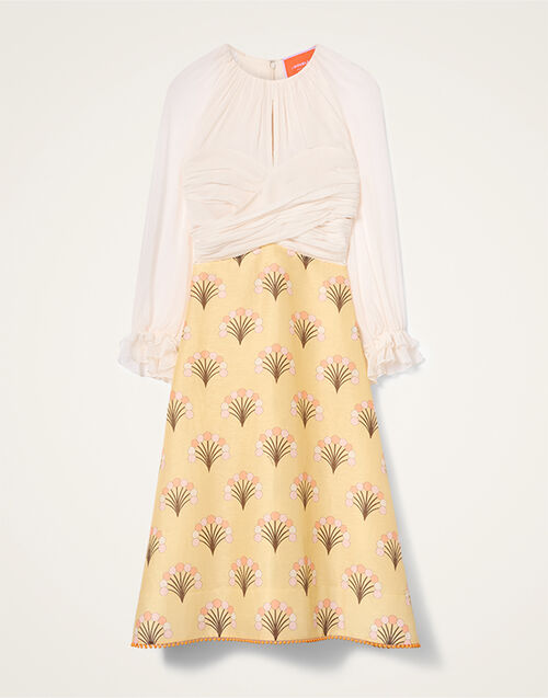 La DoubleJ En Pointe Dress Florette Yellow DRE1023LIN011FLO05YE02