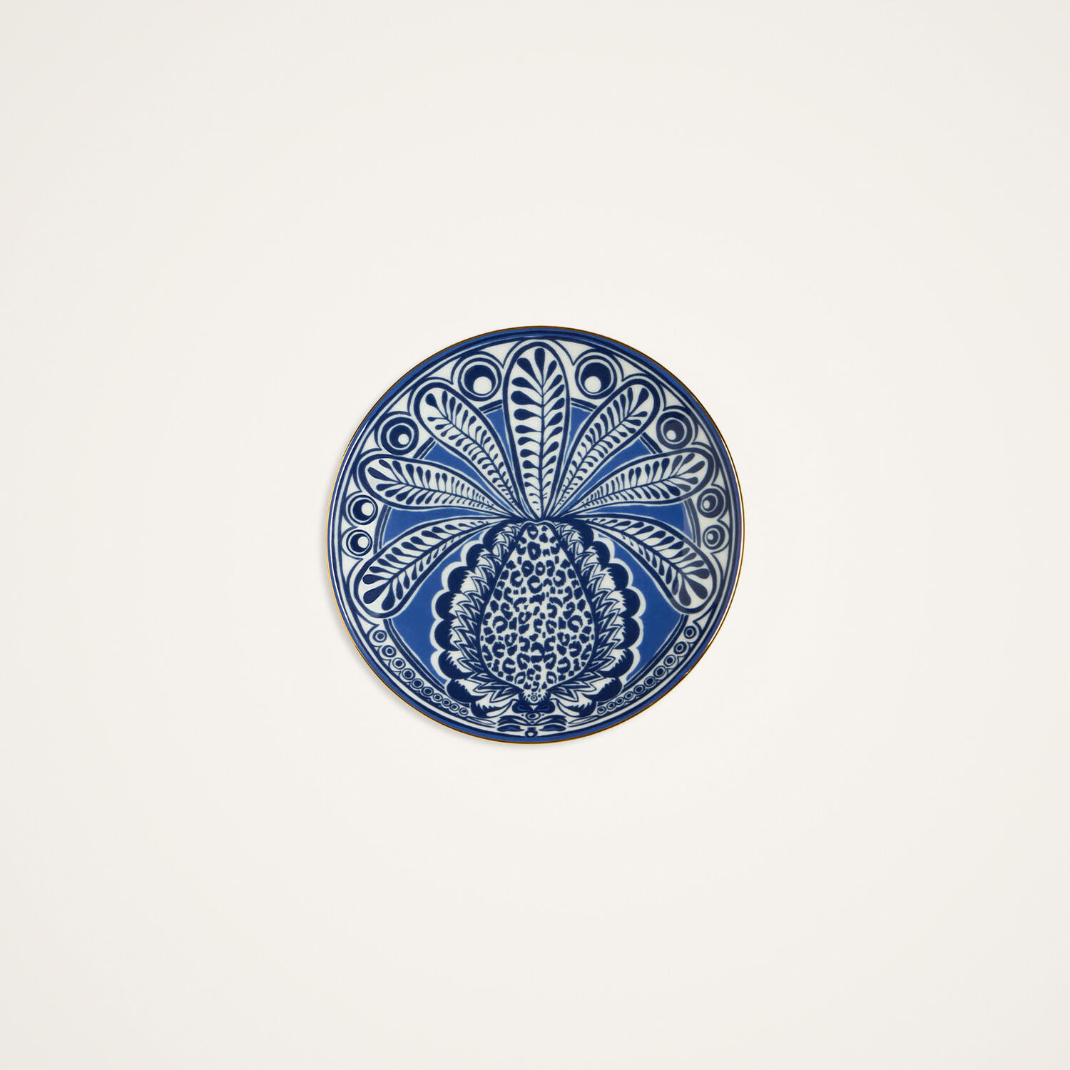 La Doublej Side Plate In Big Pineapple Blue