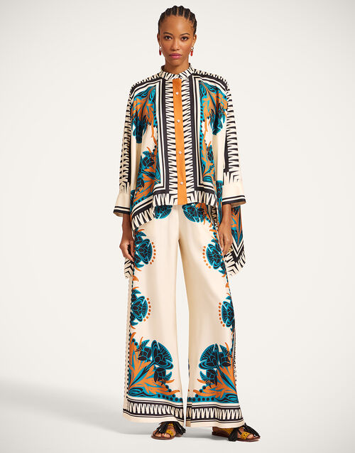 La DoubleJ Palazzo Pants Florence Plac&eacute;e TRO0026SIL006FLO0002