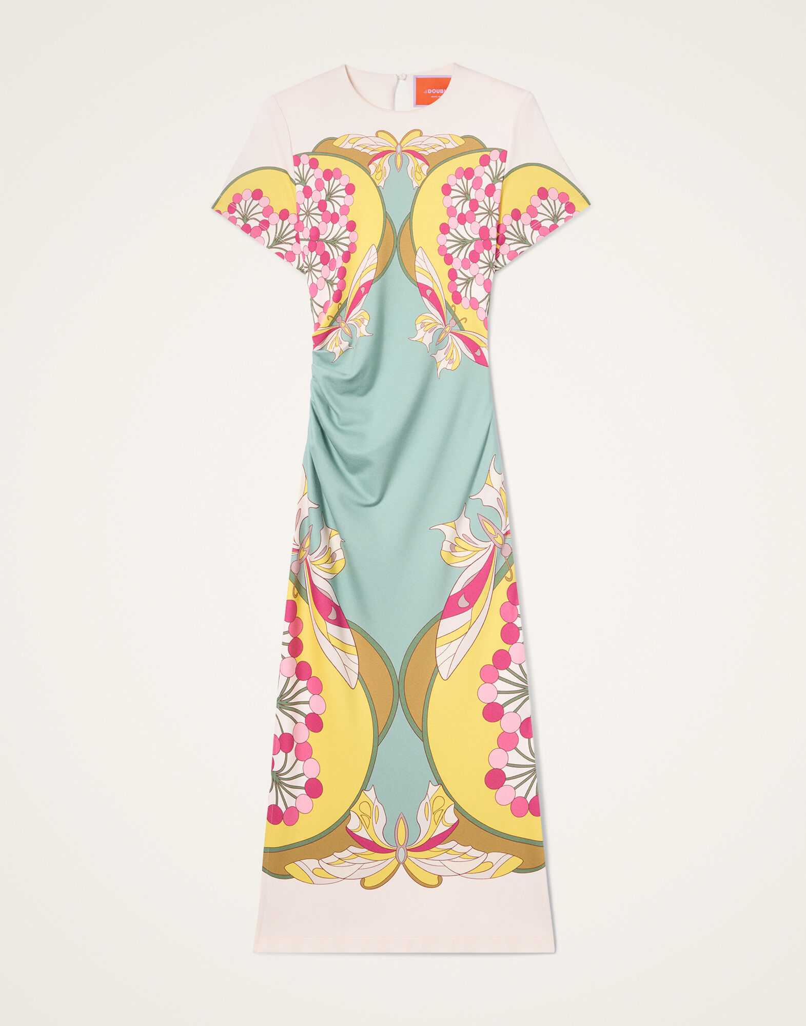 La DoubleJ Lela Dress Florette Plac&eacute;e Fuchsia DRE0922JER067FLO08PI03