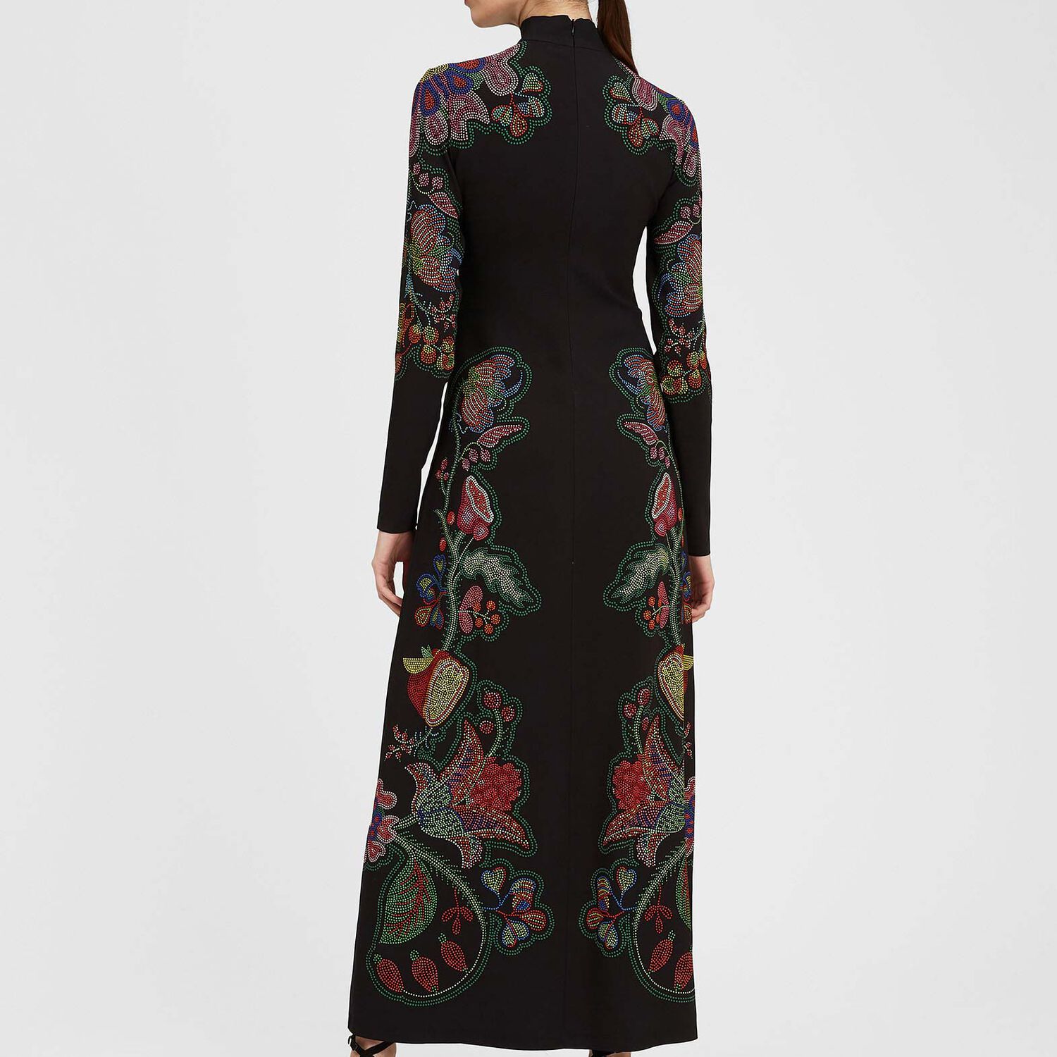 La Doublej Halle Placement Print Maxi Dress In Grenadilla Placée Black