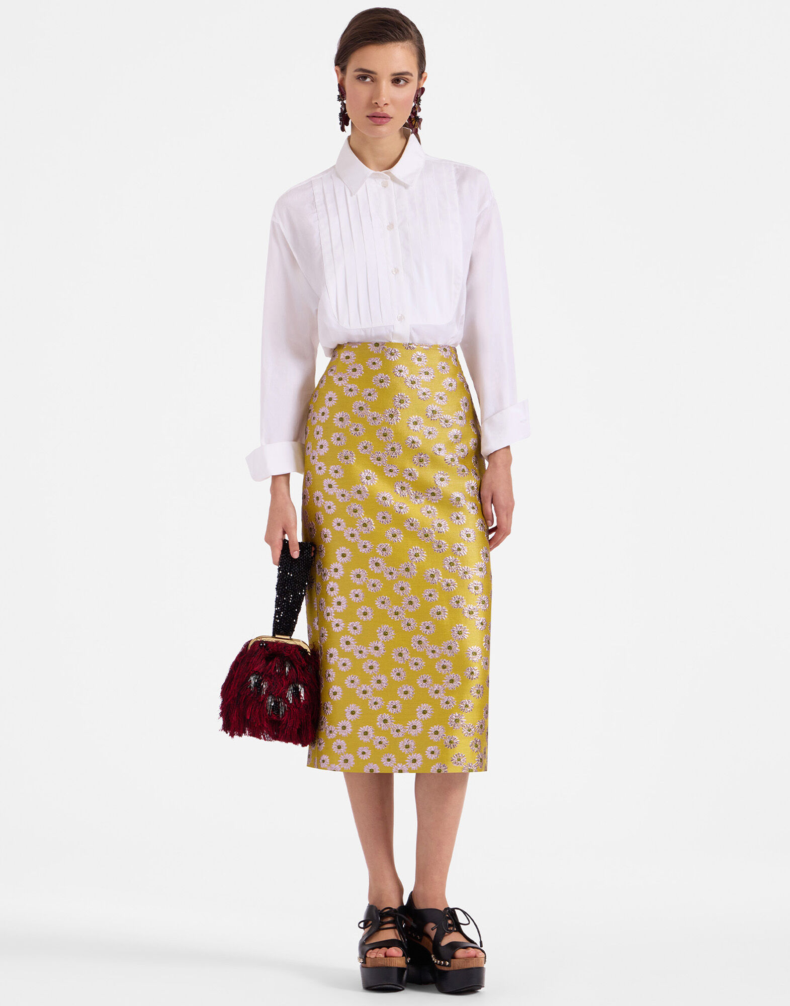 Pencil Skirt in Margarita for Women La DoubleJ