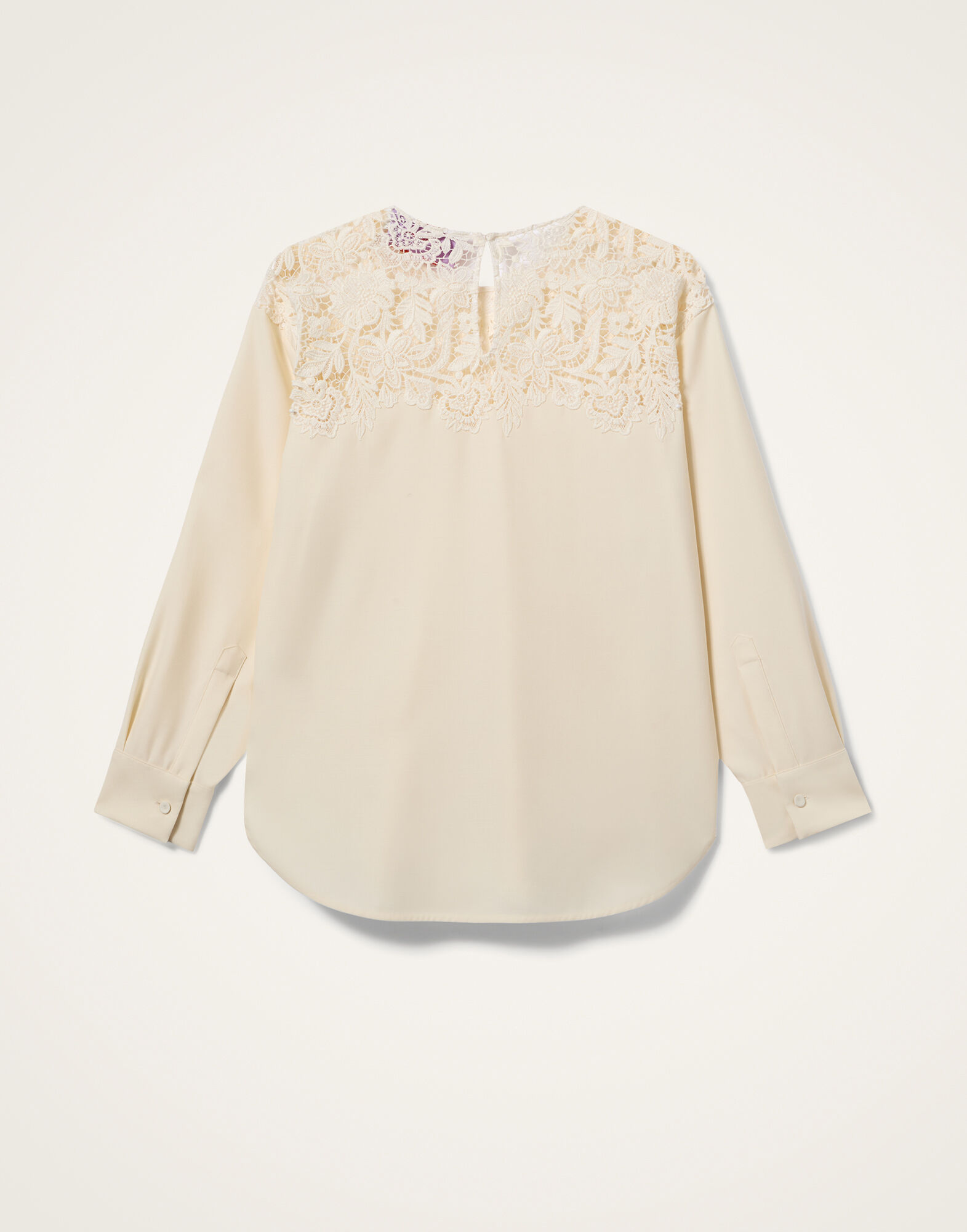 La DoubleJ Glow Home Top Solid Ecru SHI0154WOL035SOLIDBR05