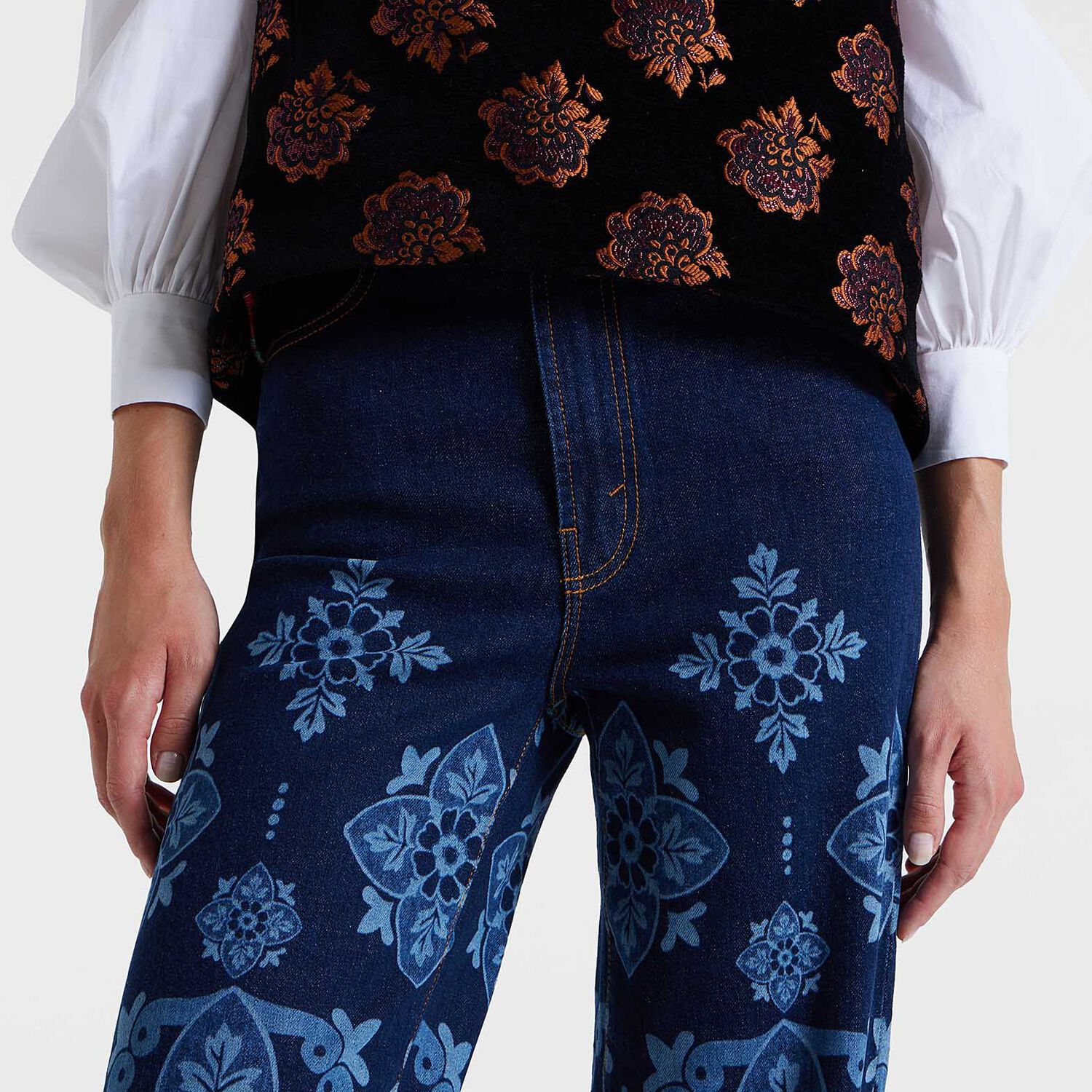 La Doublej Flare Jeans In Partenope Navy