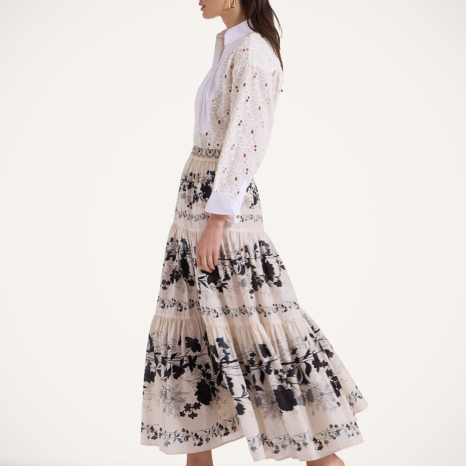 Shop La Doublej Big Skirt In Stilo Placée Ivory
