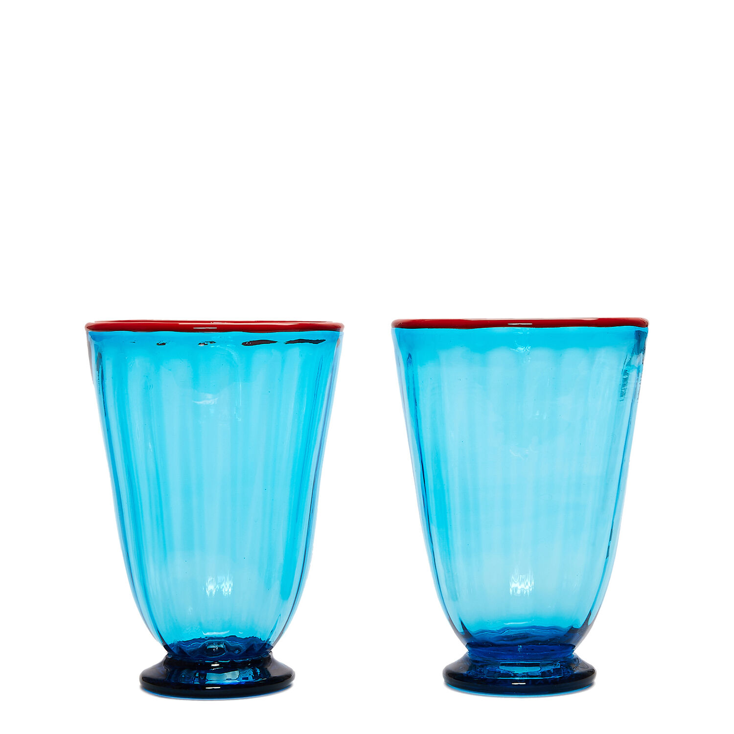 Shop La Doublej Rainbow Glasses Set Of 2 In Turquoise