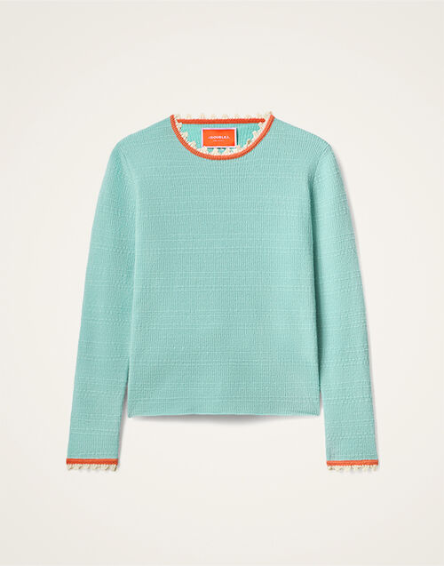 La DoubleJ Picket Crew Neck Solid Teal PUL0308KNI171SOLIDBU07