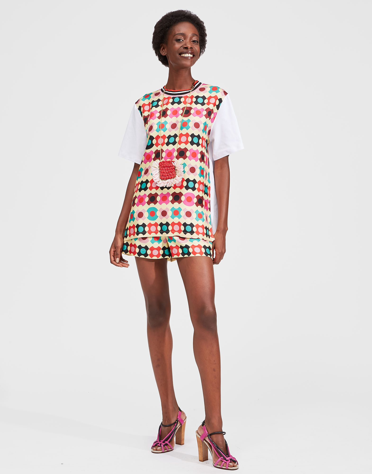 LaDoubleJ Sciura T-Shirt Groovy Dot Giallo TOP0033SIL001GRO0003