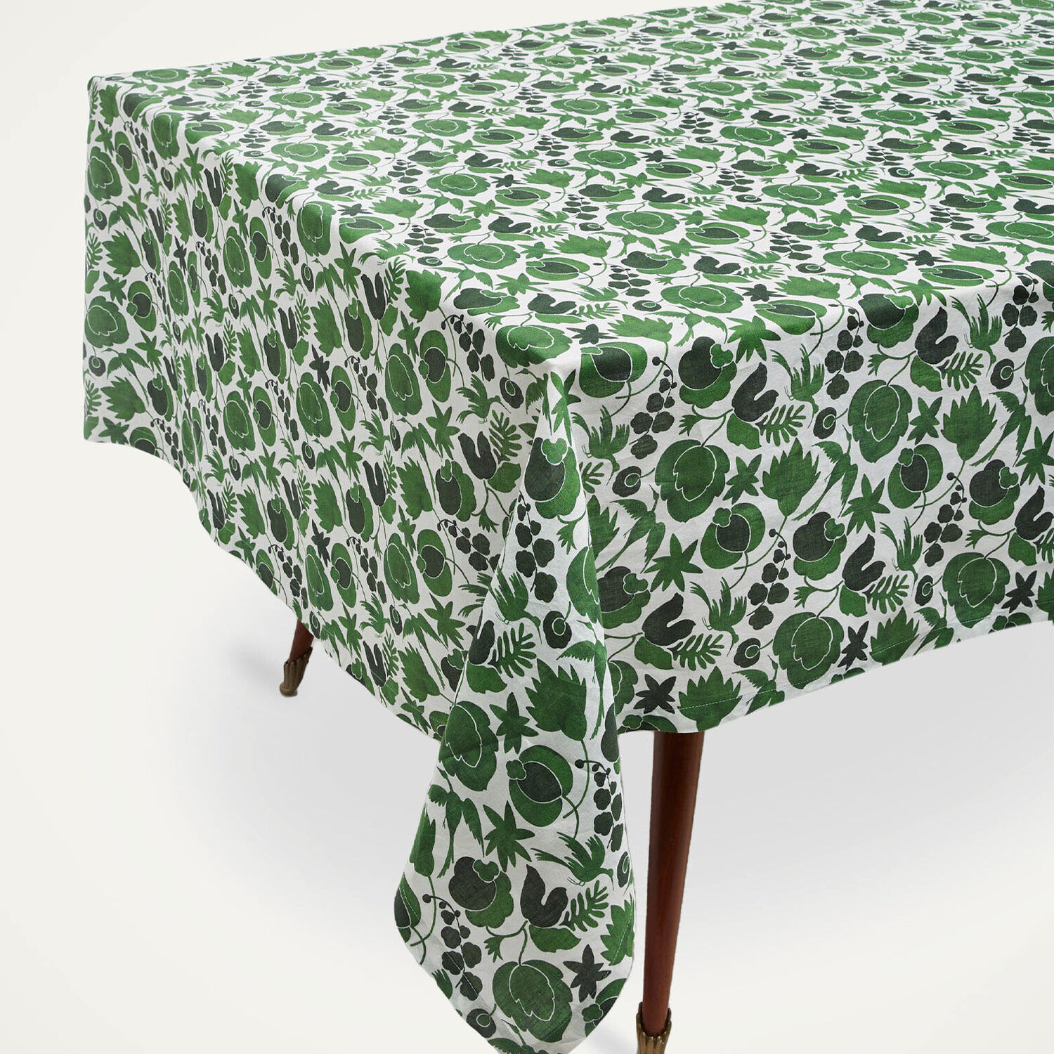 La Doublej Linens Gend - Medium Tablecloth Wildbird Verde One Size 100% Linen 