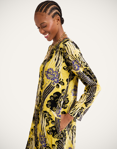 Long Sleeve Swing Dress in Atlantis Yellow for Women | La DoubleJ Long Sleeve Swing Dress in Atlantis Yellow for Women | La DoubleJ