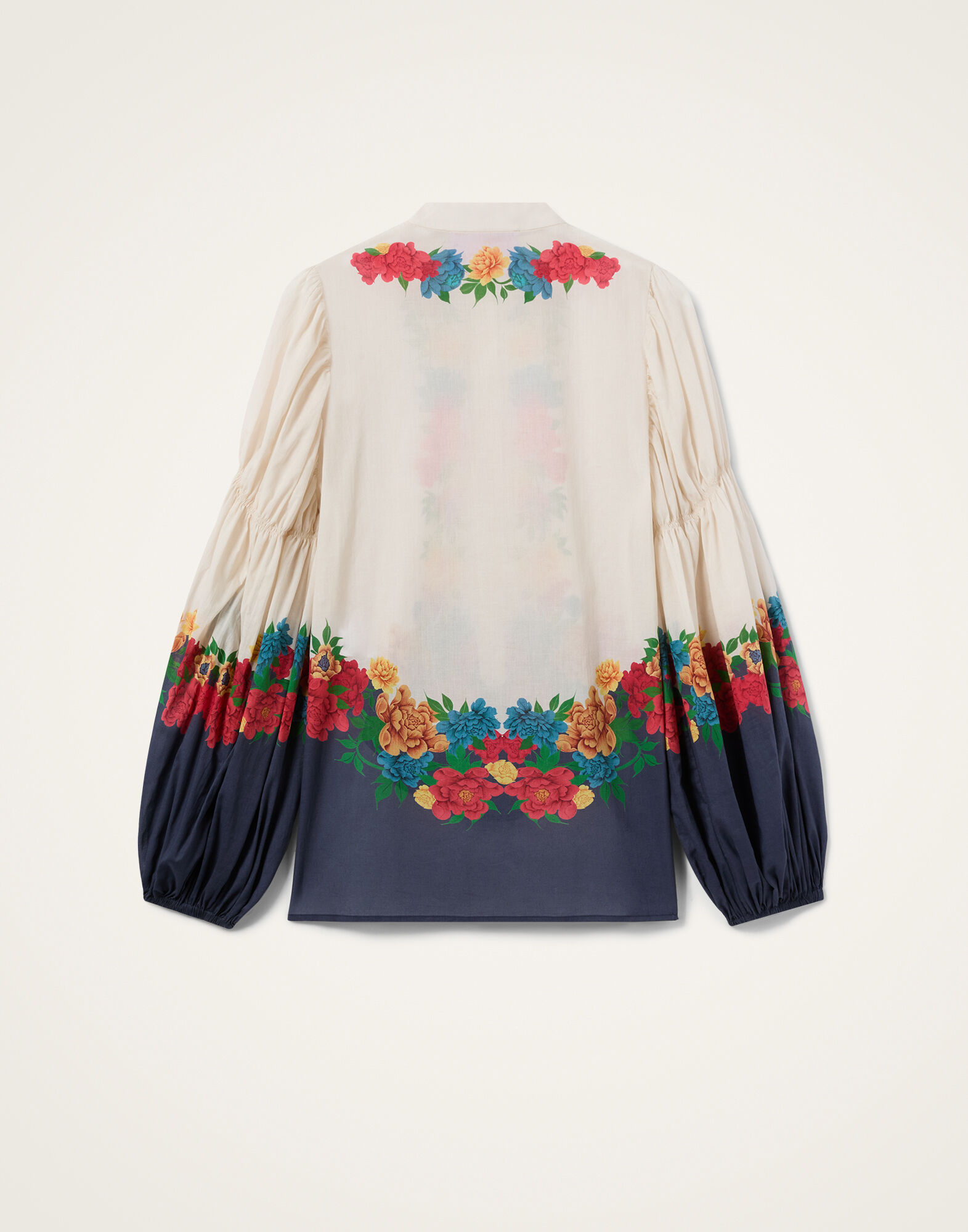 La DoubleJ Pina Shirt Princess Peony Plac&eacute;e Ivory SHI0166COT093PPE02WH04