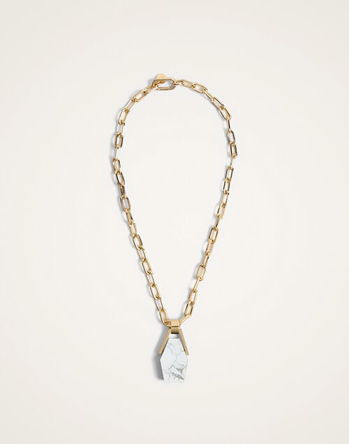 La DoubleJ Portal Necklace 24K Gold Plate & Howlite NEC0021BRA003HOW02YE05